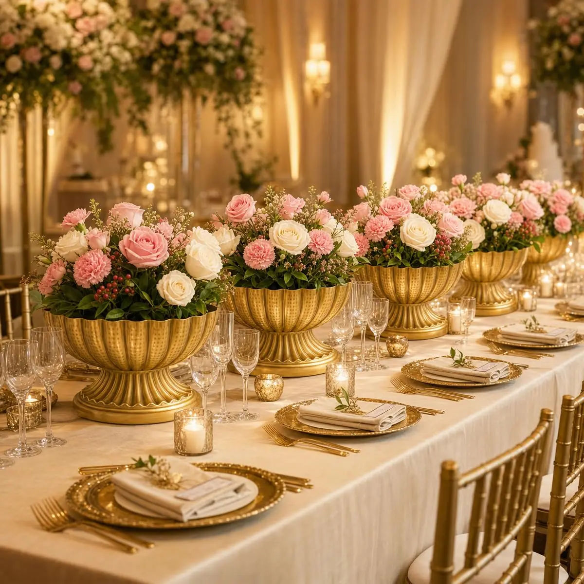 Gold Vases for Centerpieces 10-Pack Metal Compote Vase Set of 10 Gold Iron Compote Vases Flower Vases for Centerpieces Gold Vase