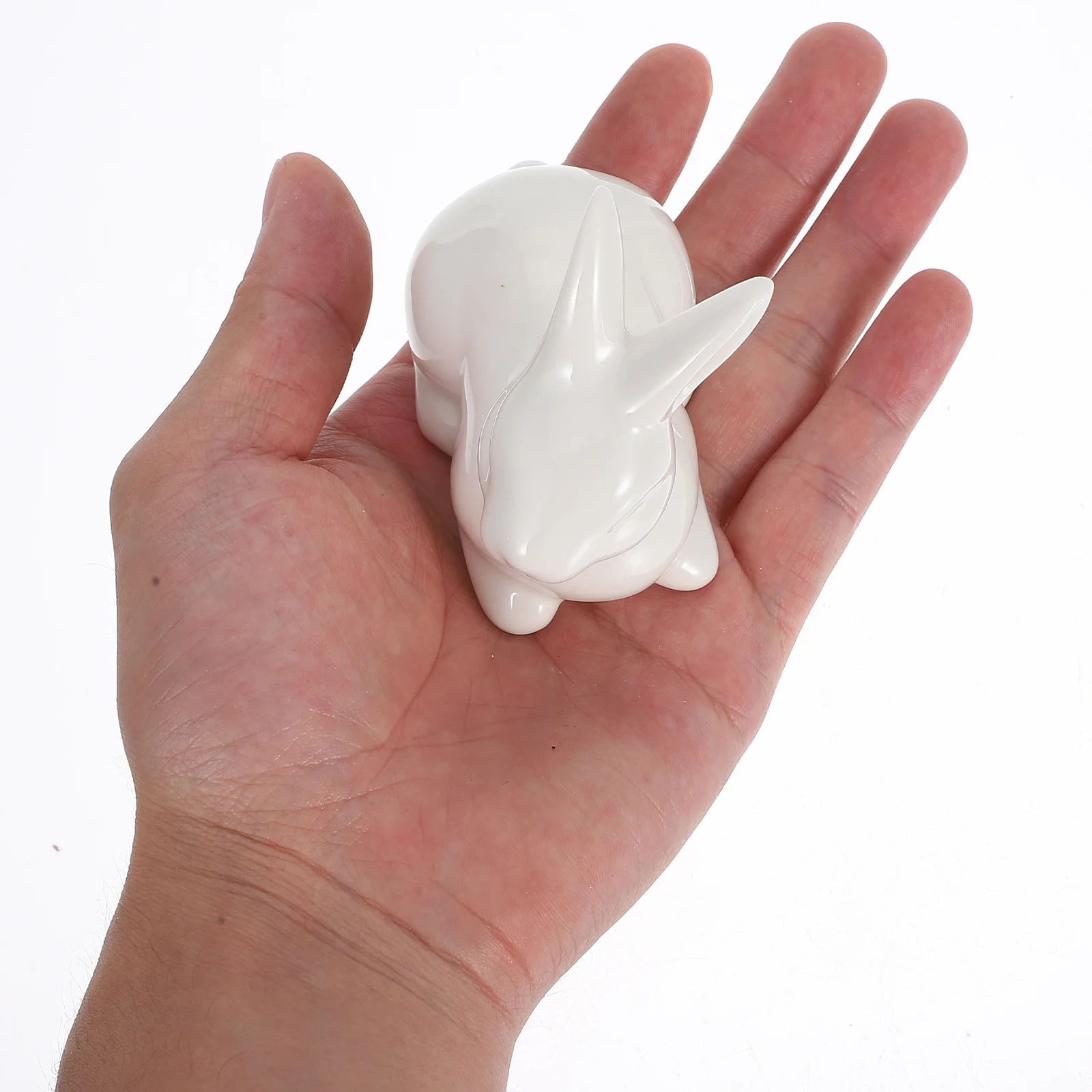 

3Pcs Small Ceramic Rabbit Statue White Easter Desktop Decoration Animal Ornament for Home Study Office Living Room