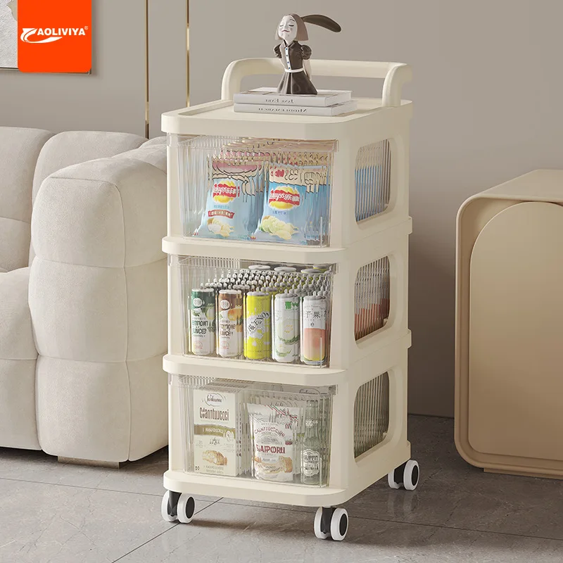 

Aoliviya Trolley Rack Kitchen Floor Bedroom Multi-Layer Baby Snacks Mobile Bathroom Bathroom Storage Rack