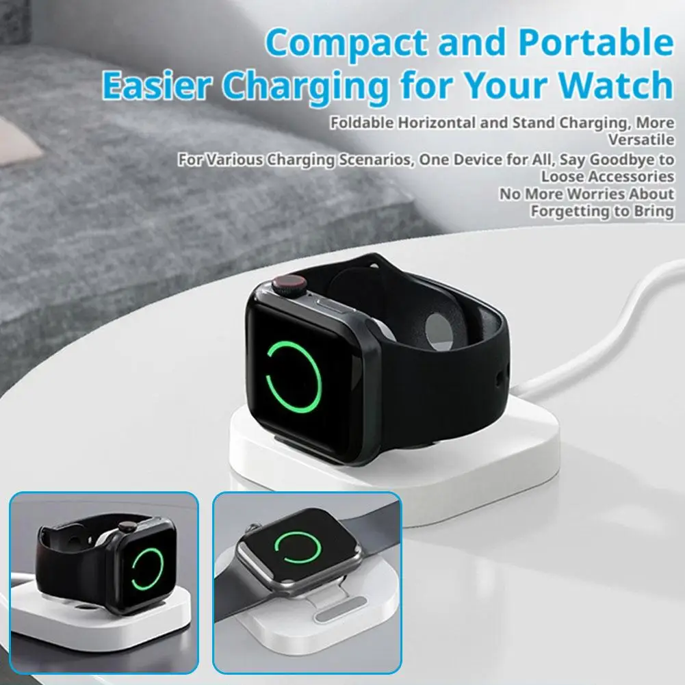  For Apple Watch Charging Dock Mini Foldable Multi Angle Portable Wireless Charger Stand For Smart Watch Travel Accessory