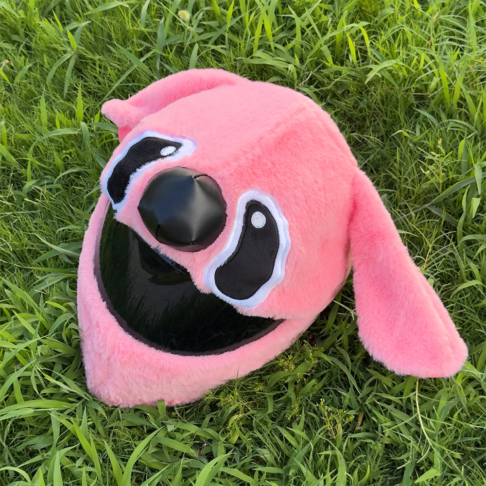 Helmet decoration plush cute pink yellow helmet protection capacete de moto accesorios para moto 오토바이 악세사리