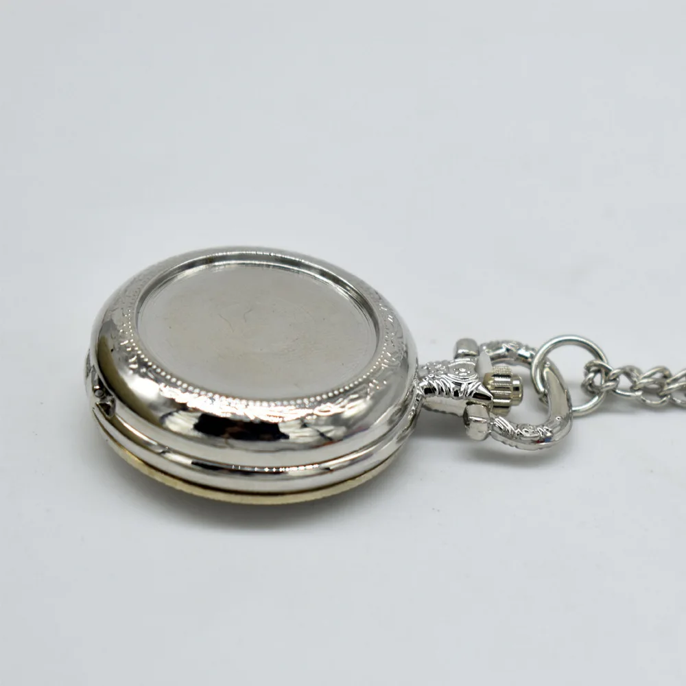 Custom Vintage Metal Pocket Watch Pendant Necklace Classic Watch Necklace Fashion Jewelry for Men Women view 3