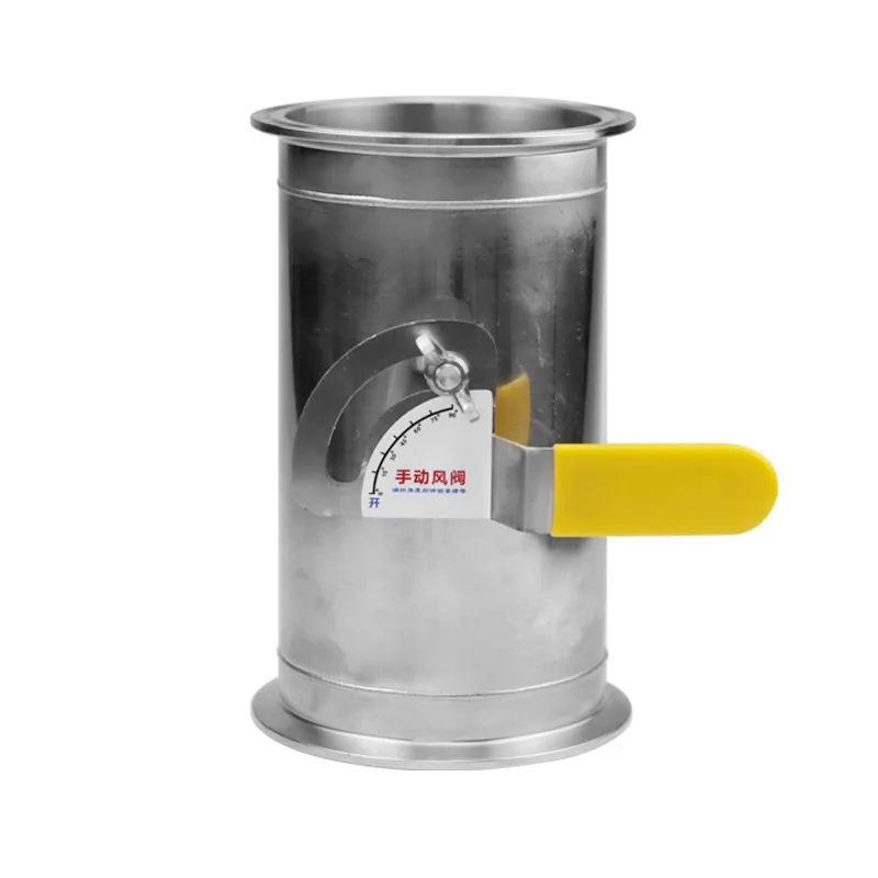 304 Stainless Steel Clamp Duct Butterfly Valve Manual HVAC Damper Valve Adjustable Airflow Control Ventilation