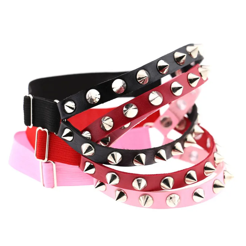 1PC Punk Hip Hop Leather Double Row Rivet Garter Belt Sexy Decorative Thigh Ring Body Chain