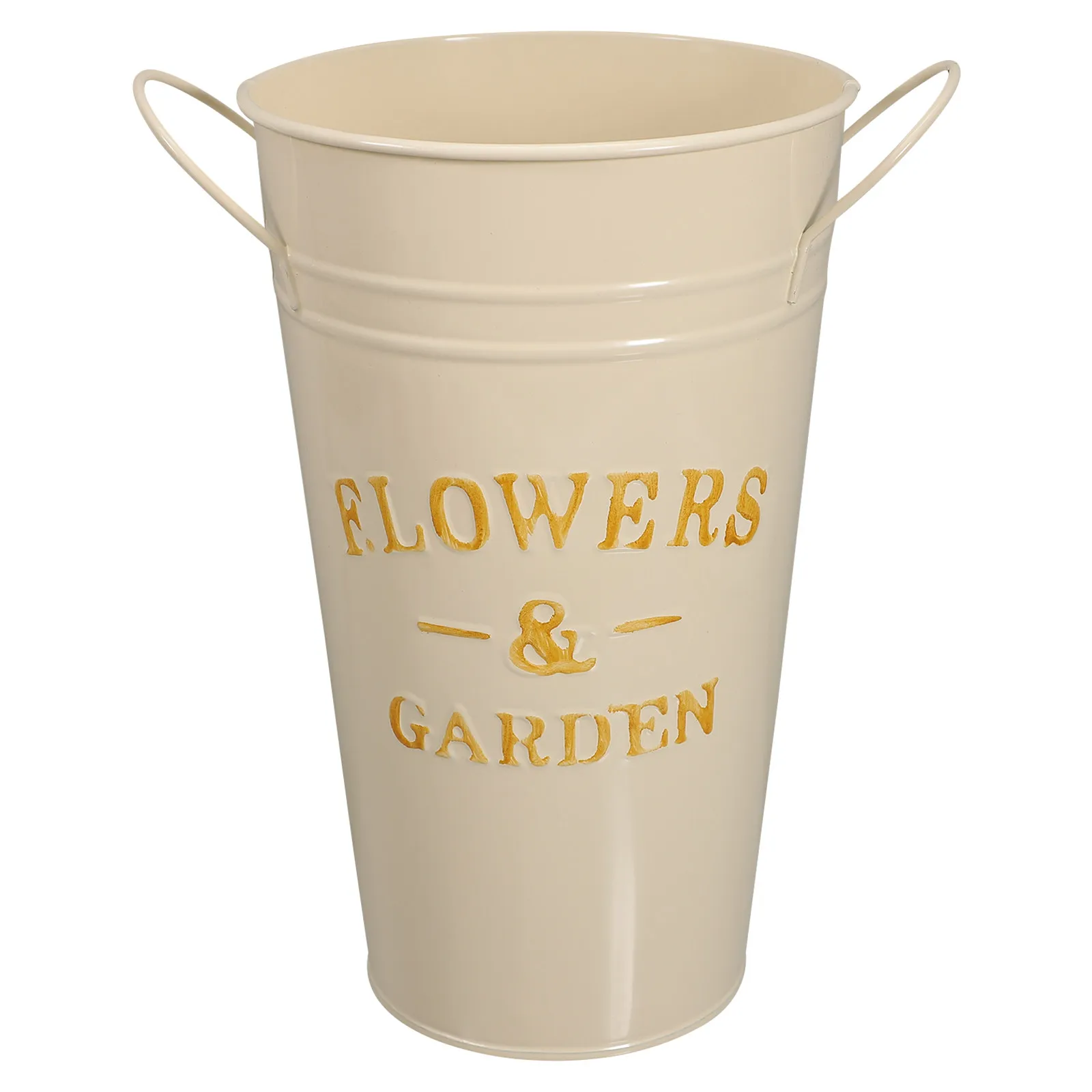 Iron Flower Bucket Creative Appearance Flower Container for Silk Dried Flowers Garden Front Porch Outdoor Iron Plant Bucket