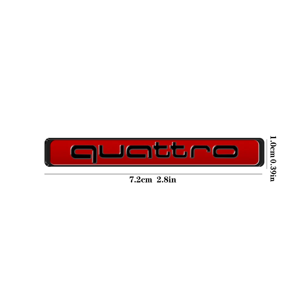 1 Stück 3D ABS Auto QUATTRO Emblem Karosserie Heck Kofferraum Fenster Aufkleber Abzeichen Dekoration Aufkleber Auto-Modifikation Zubehör für Audi Logo