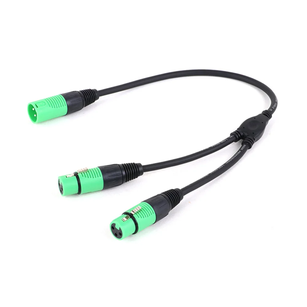 Kabel adaptor Audio, 3Pin XLR Male ke Dual XLR Female Y Splitter untuk mikrofon, kabel transmisi sinyal Audio