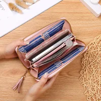 Fashion Zipper Wallets Womens Long Purses Handbags Coin Purse Cards Holder PU Leather Billfold Wallet 3