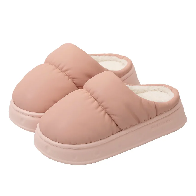 Fashion Waterproof cotton slippers for 2023 new indoor home non-slip warm plush latex postpartum cotton slippers for