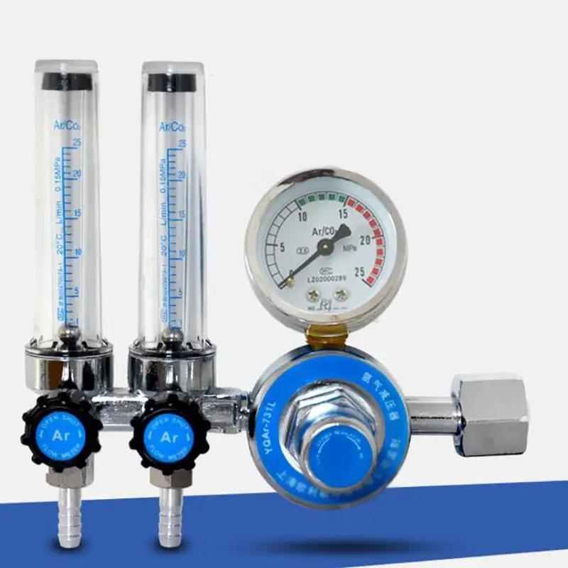 Gás Flowmeter para Argon Arc Welding Shock-proof Pressure Reducer Gauge Single e Double Tube