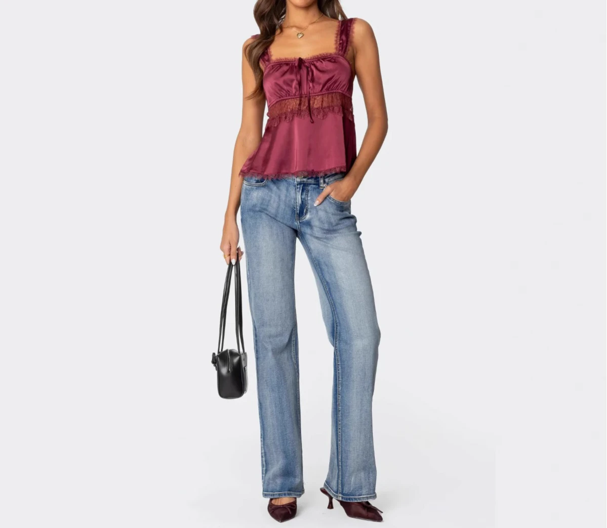 

2025 new fashionable and versatile lace camisole top