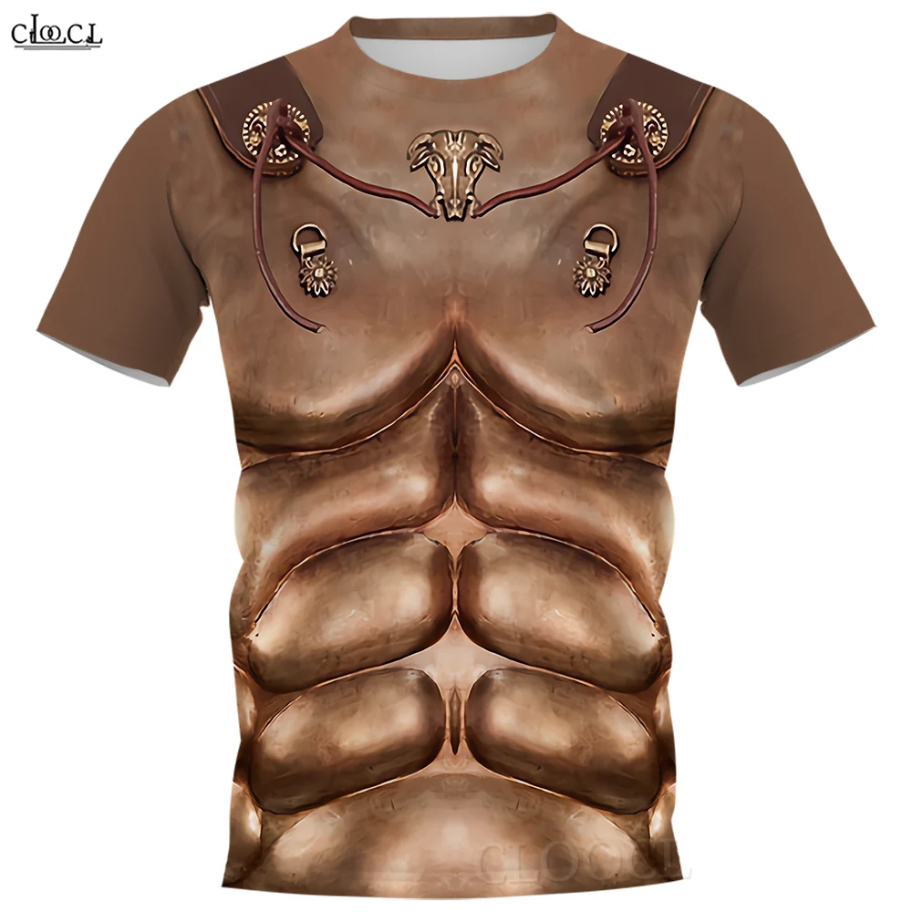 CLOOCL Men T-shirt Pattern Armor Pectoral Muscles 3D Graphics Printed Women Shirt Unisex Short Sleeve Casual Streetwear Tops