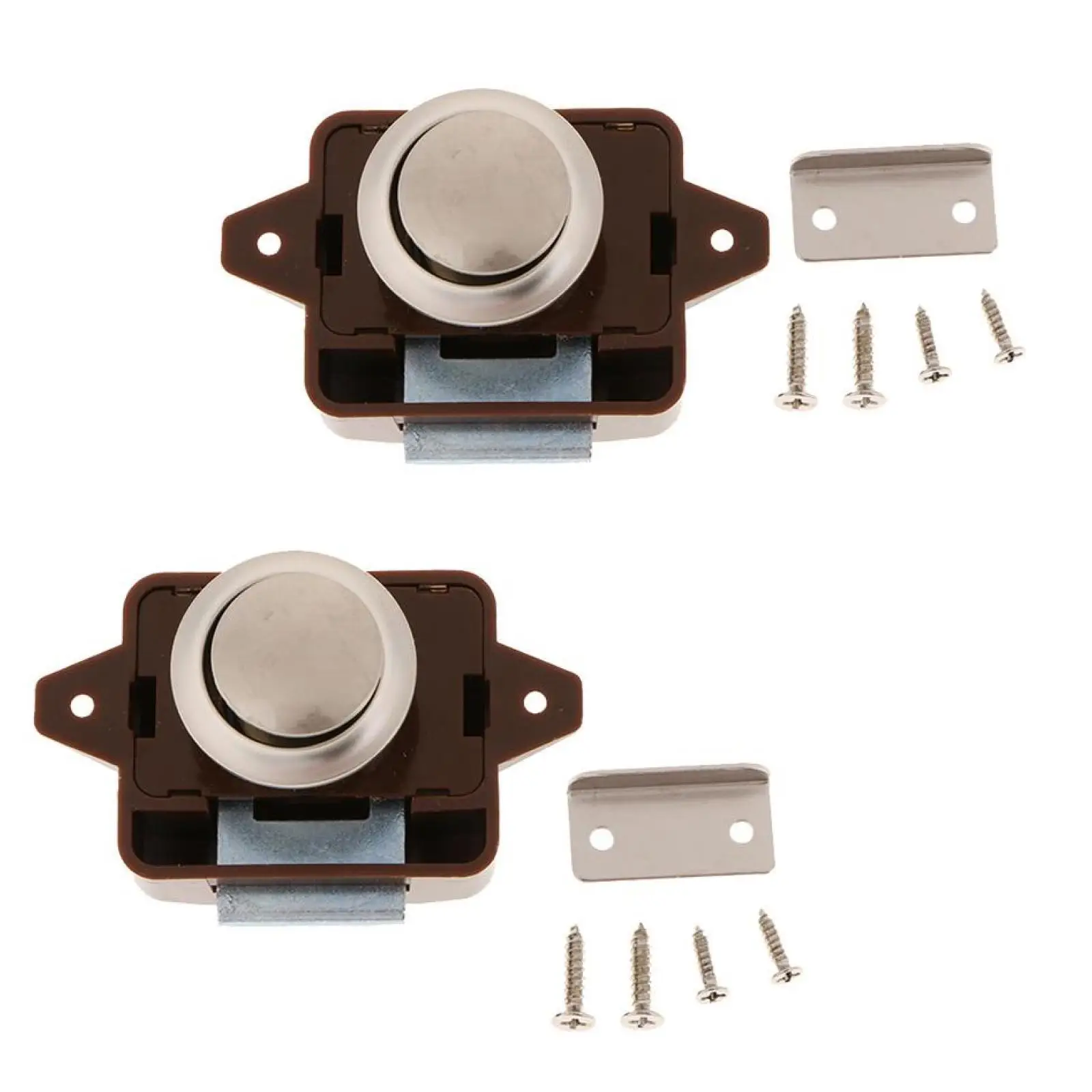 2pcs Zinc Alloy Car RV Truck Boat Motor Home Caravan Cupboard Lock, Brown