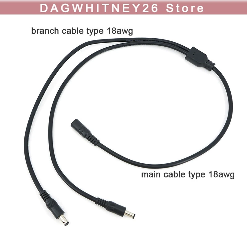 70cm 18AWG 12V DC Stromversorgungsverteiler Stecker 1 Buchse auf 2 Stecker Kamera-Kabel CCTV Zubehör Adapter