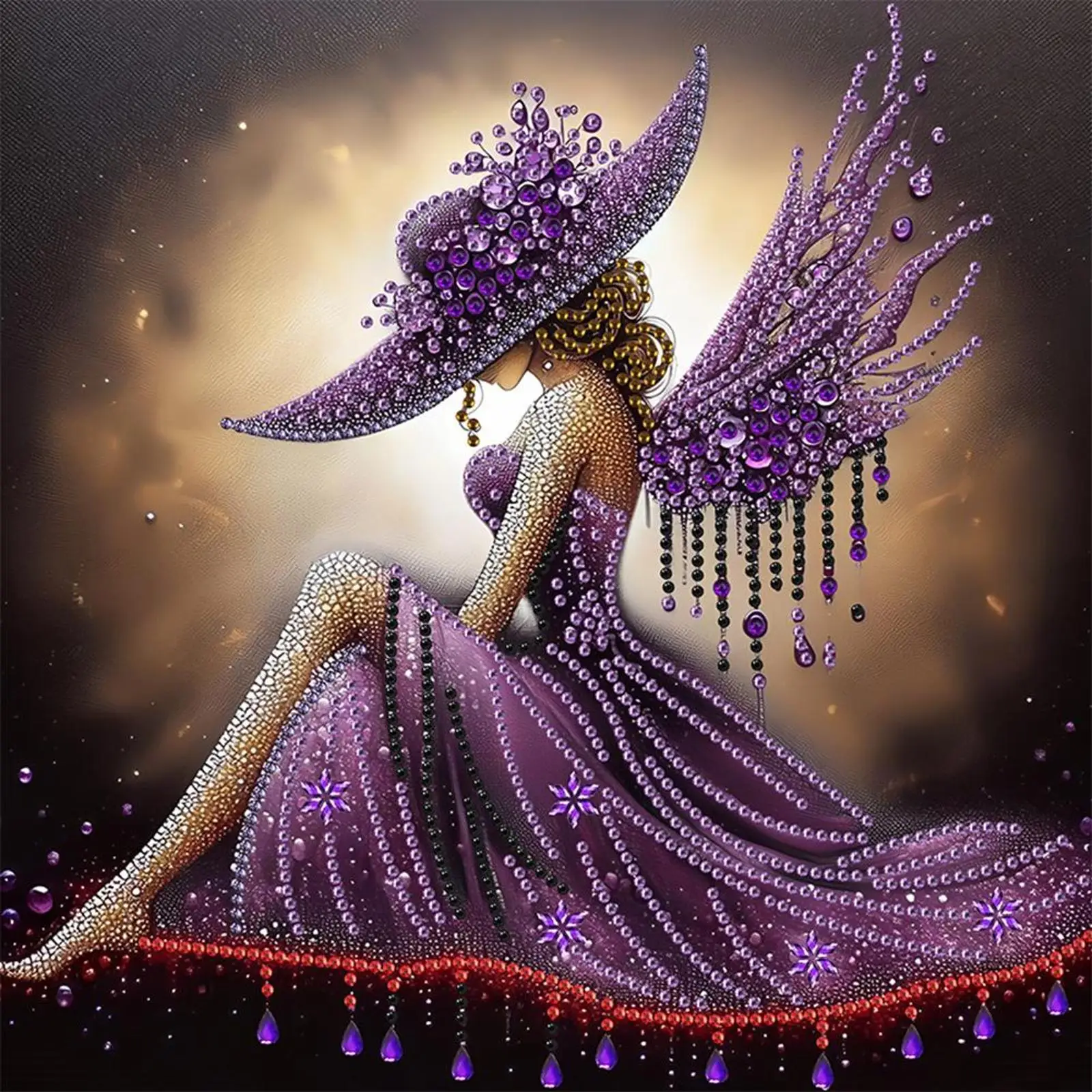 

5D DIY Partial Special Shaped Drill Diamond Painting Kit Lady Decoration 30x30cm