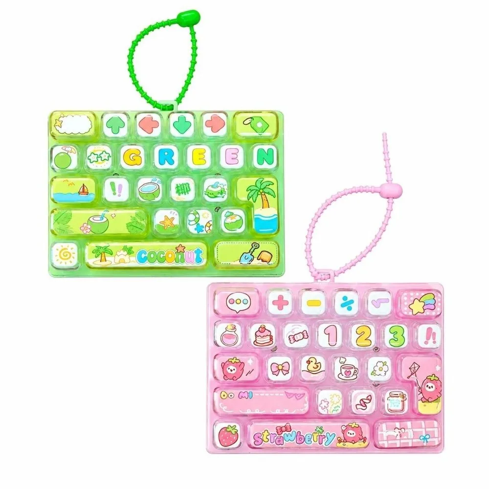 26-Key Mechanical Keyboard Decompression Button Hand Relax Fidget Keyboard Keychain Keycap Clicker Stress Relief Fidget