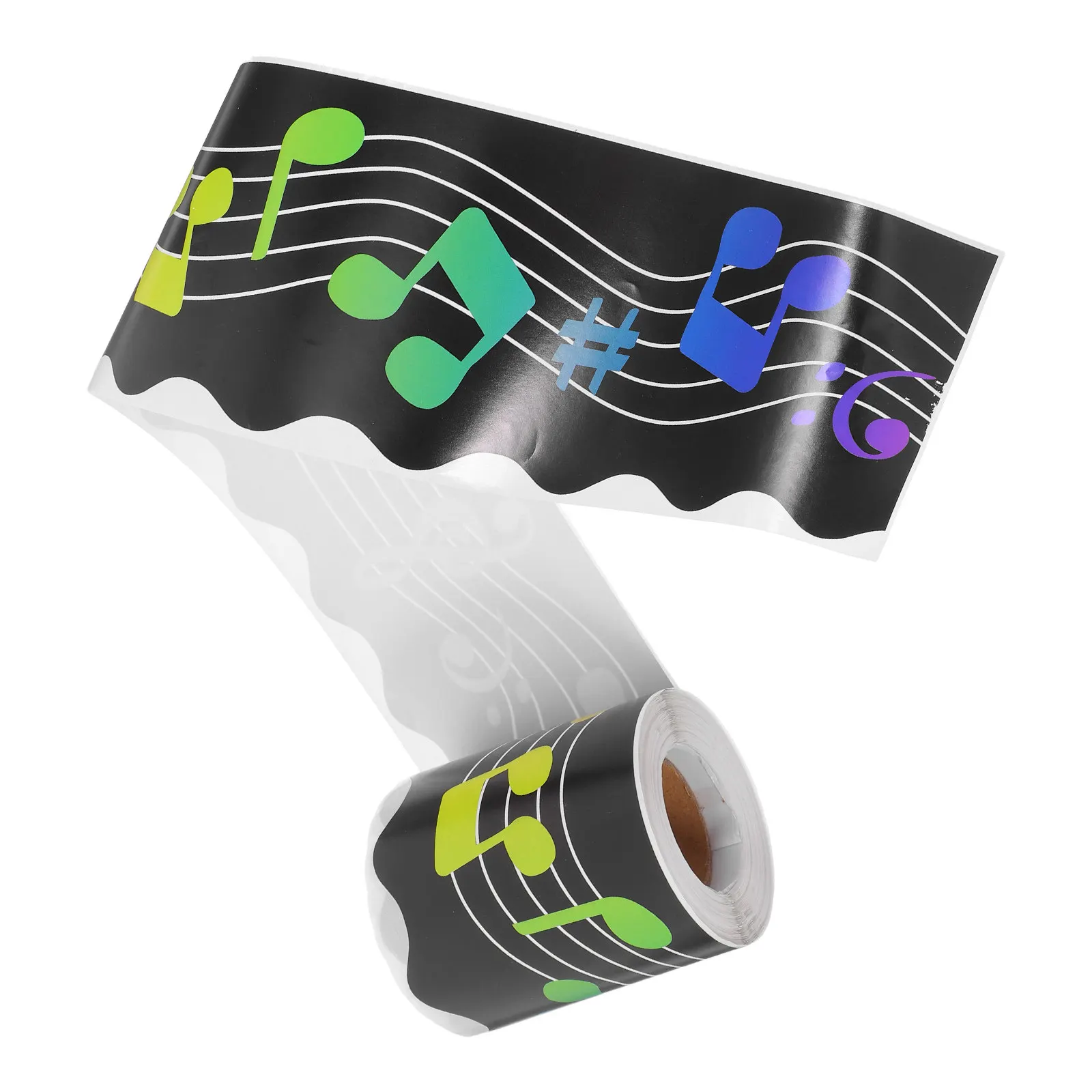 Music Classroom Border Stickers Roll for Bulletin Boards Blackboards School Office Home Decor Vibrant Musical Notes Instruments