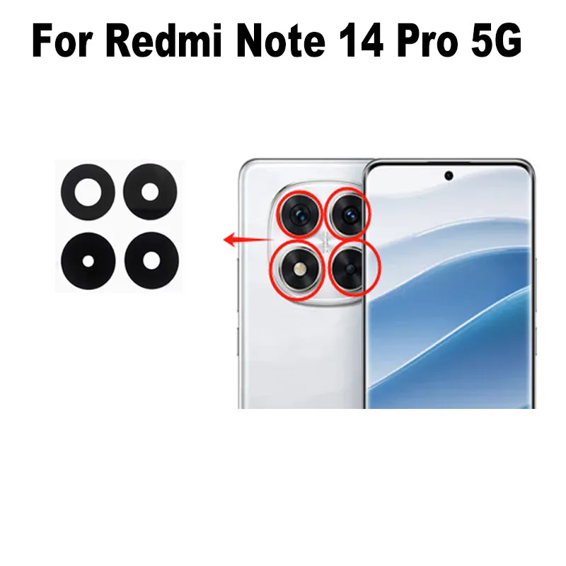 New For Xiaomi Redmi Note 14 Pro 5G Back Camera Lens Glass Rear Camera With Frame Glue Sticker Adhesive Replacement image 5
