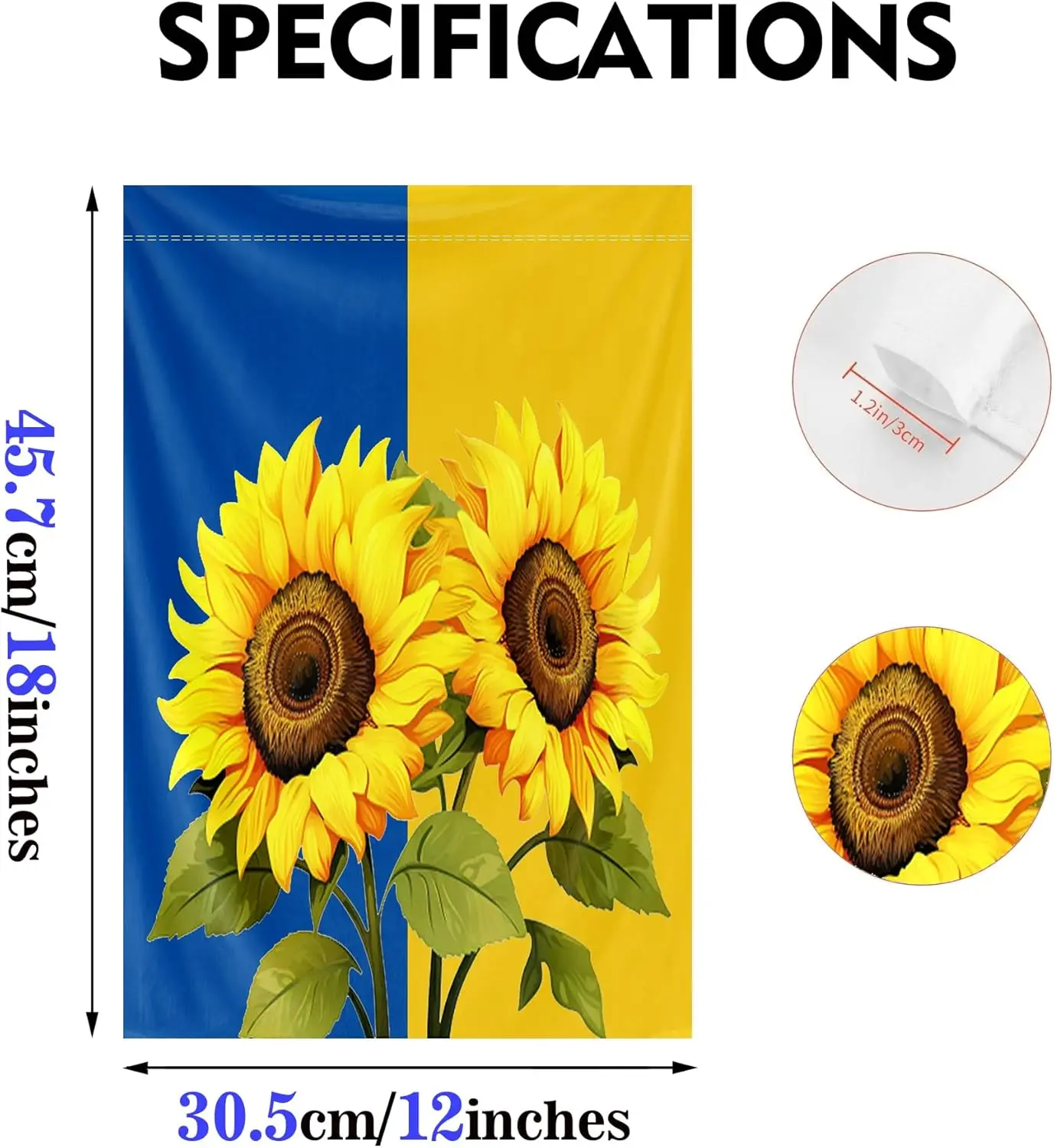 Double Sided Sunflower Ukraine Garden Flag 12x18IN Small Vertical Ukrainian Flag Polyester for Yard Lawn Sign Home Outside D yyi