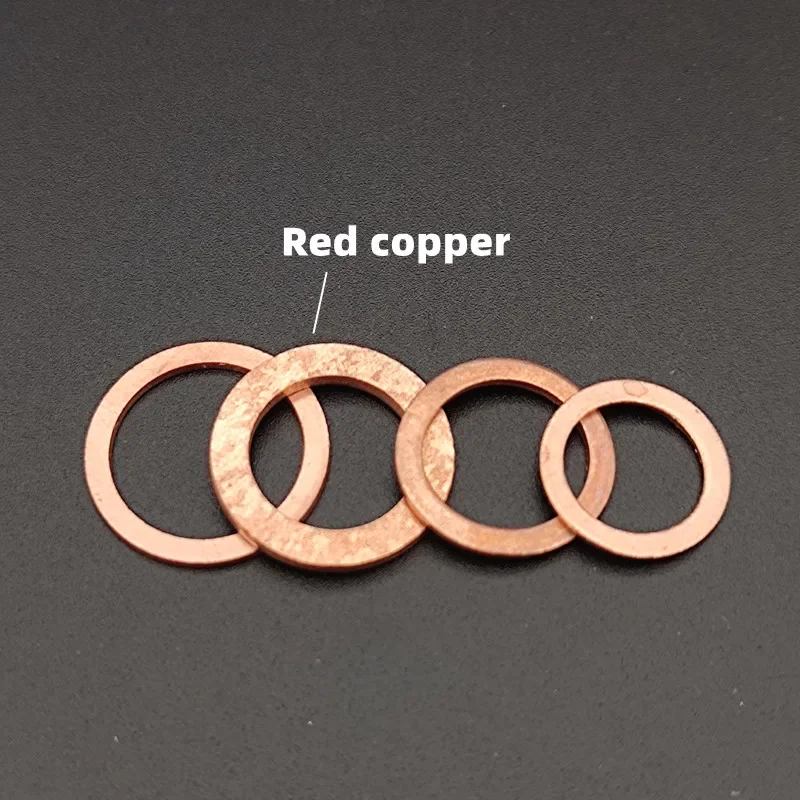 200 PCS,Copper Gasket Assortment Kit,Flat Sealing Ring,Auto Repair Parts,Oil Pan Screw Oil Drain Plug,M5/M6/M8/M10/M12/M14