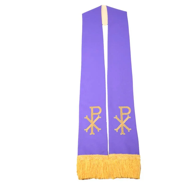 Estola de cristianismo de iglesia, accesorio de clérigo, estolas de clero de coro, peces dobles, bufandas Reversibles de obispo, envolturas de pastor Papa