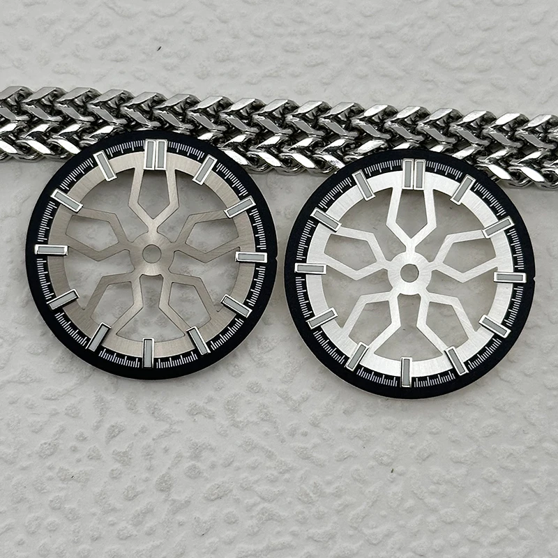 

28.5 mm Dial Sunburst Green Luminous Dial Compatible With SKX007 NH35 NH36 Series Cases Movement Crown Position 3.0 3.8 4.1 Dial