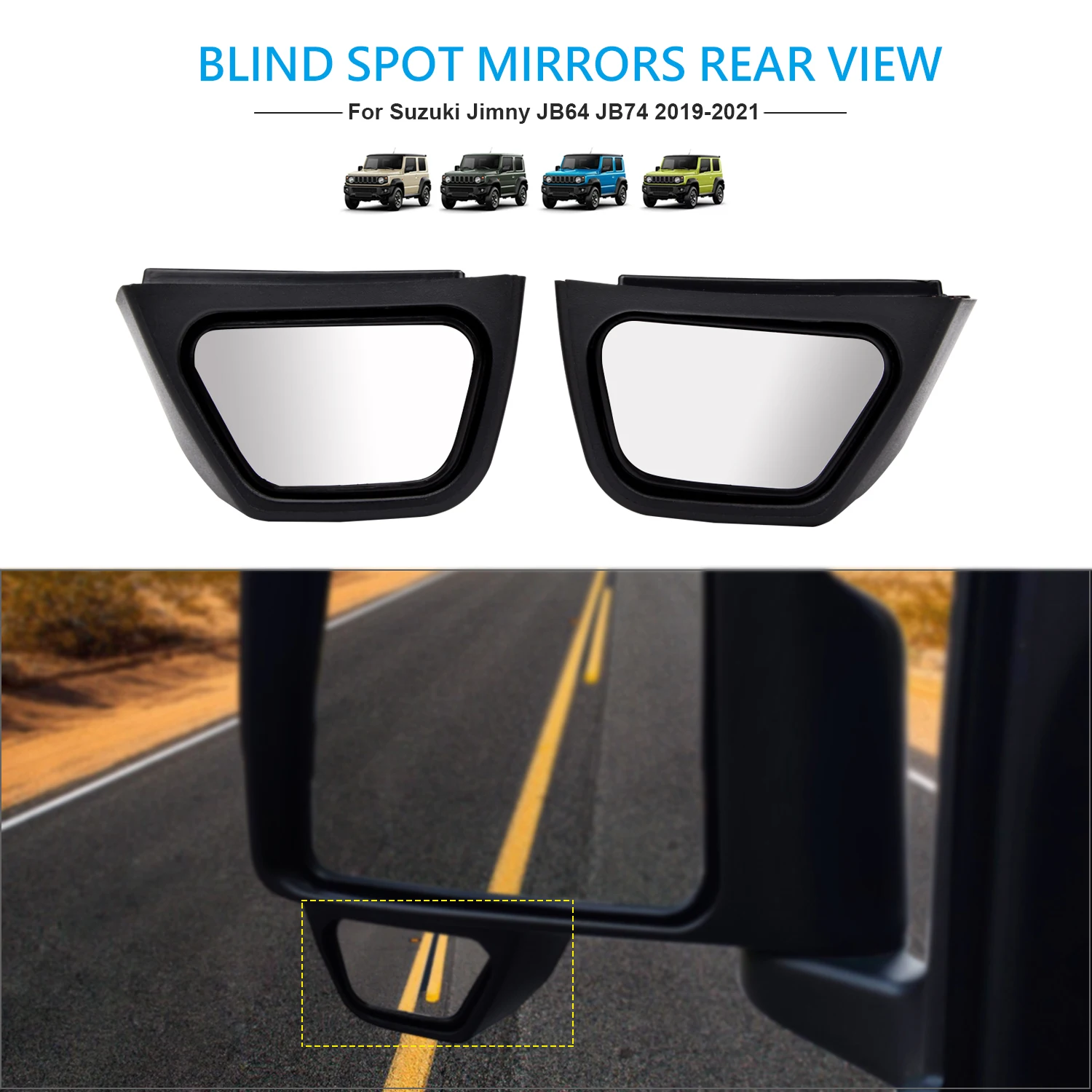 For Suzuki Jimny JB64 JB74 2018-2020 Auto Accessories Car Wide Angle Rear Side Mirror View Auxiliary Blind Spot 2PCS