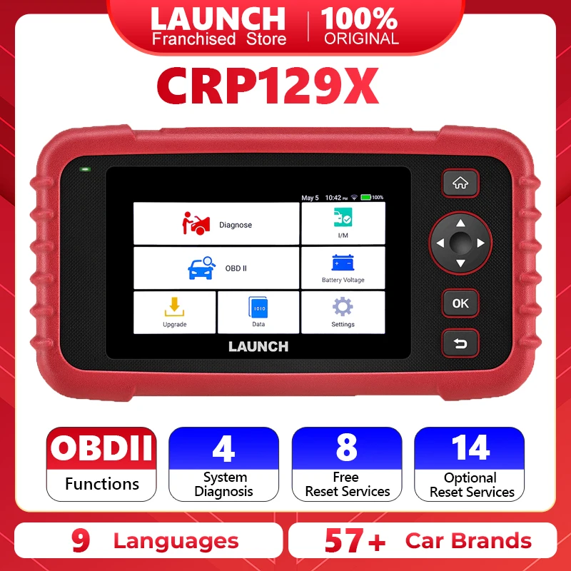 LAUNCH CRP129X Diagnostic Tools Automotive OBDII Scanner OBD2 Scan Tools Four Systems Diagnosis obd2 Code Reader