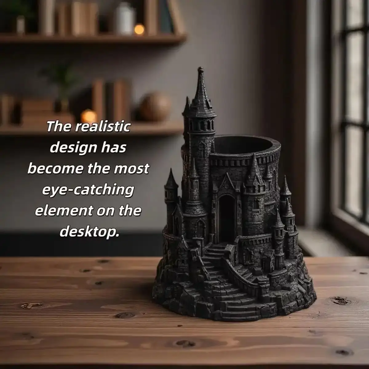 Harry Potter Dark Style Pen Holder 3D Printed Creative Pen Cup Magic Castle Decoration Slightly Flawed Picture Reference view 3