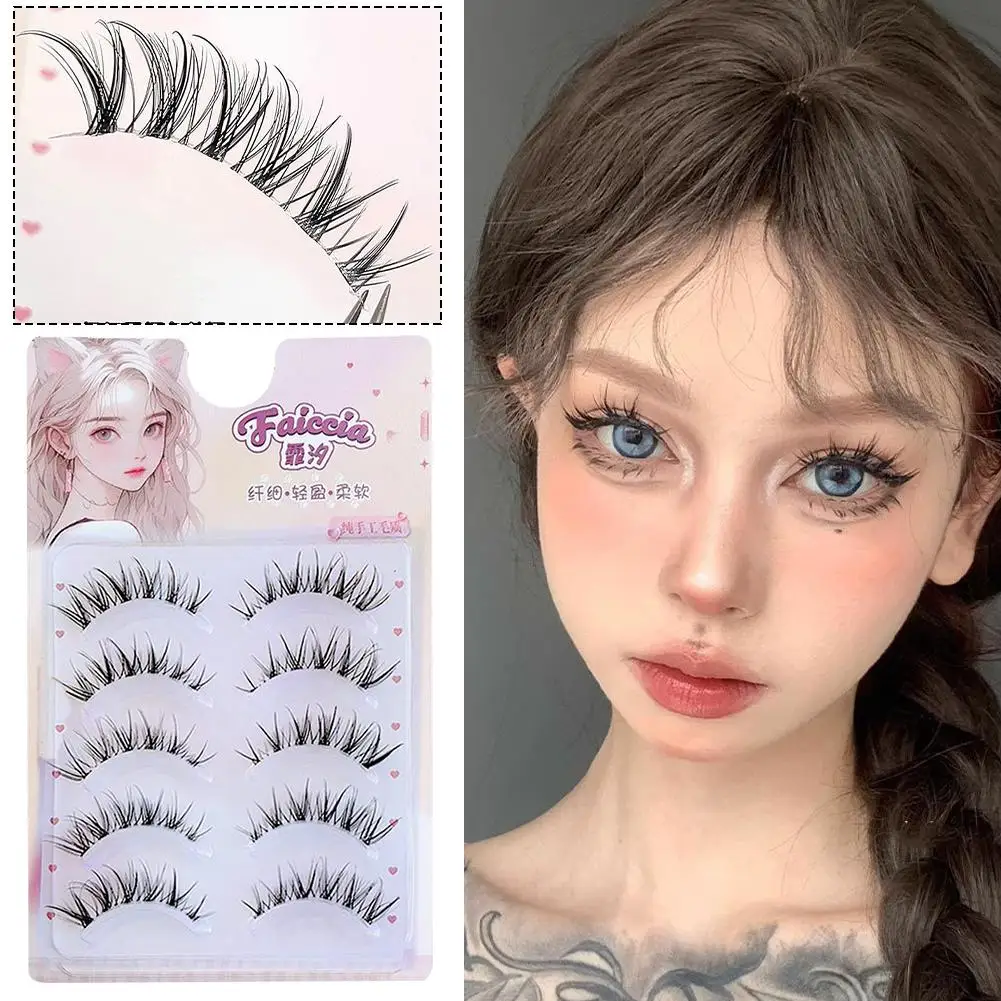 1pcs U-shaped Individual False Eyelashes Lash Extension Cosplay Eye Comic Noglue Lashes Natural Idol Lash Makeup Clusters X4G7