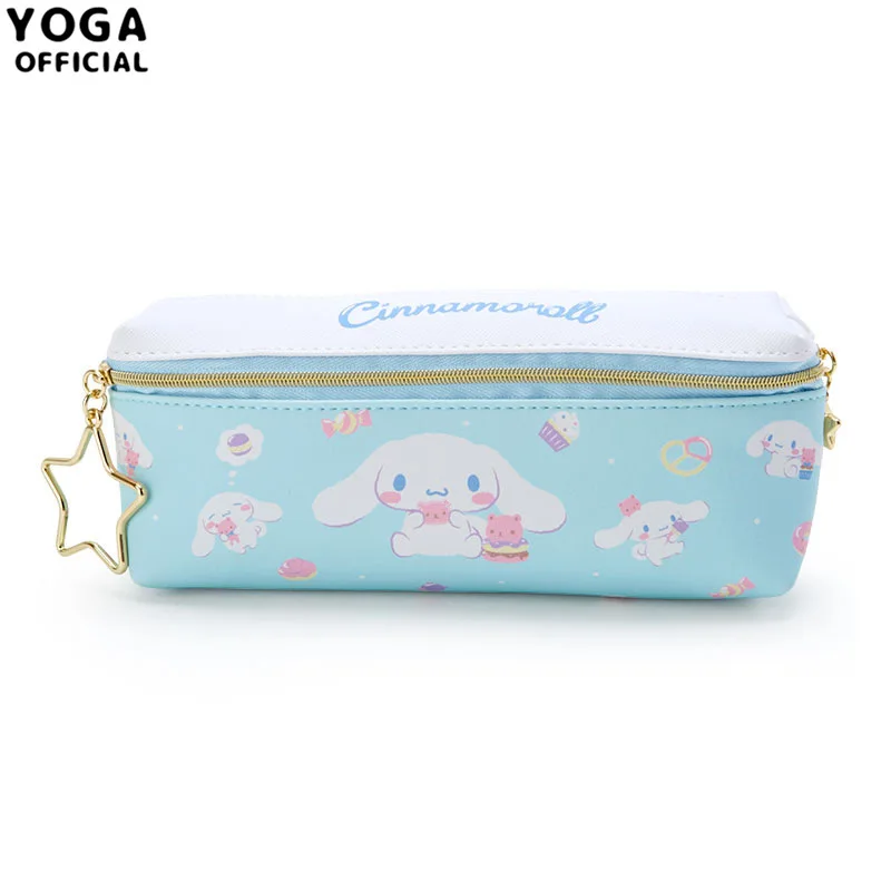 Cute Anime Melody Little Twin Stars Kuromi Cinnamoroll Cartoon Toys PU ad alta capacità Pen Bag Dolls Pencil Case Kids Learn Gift