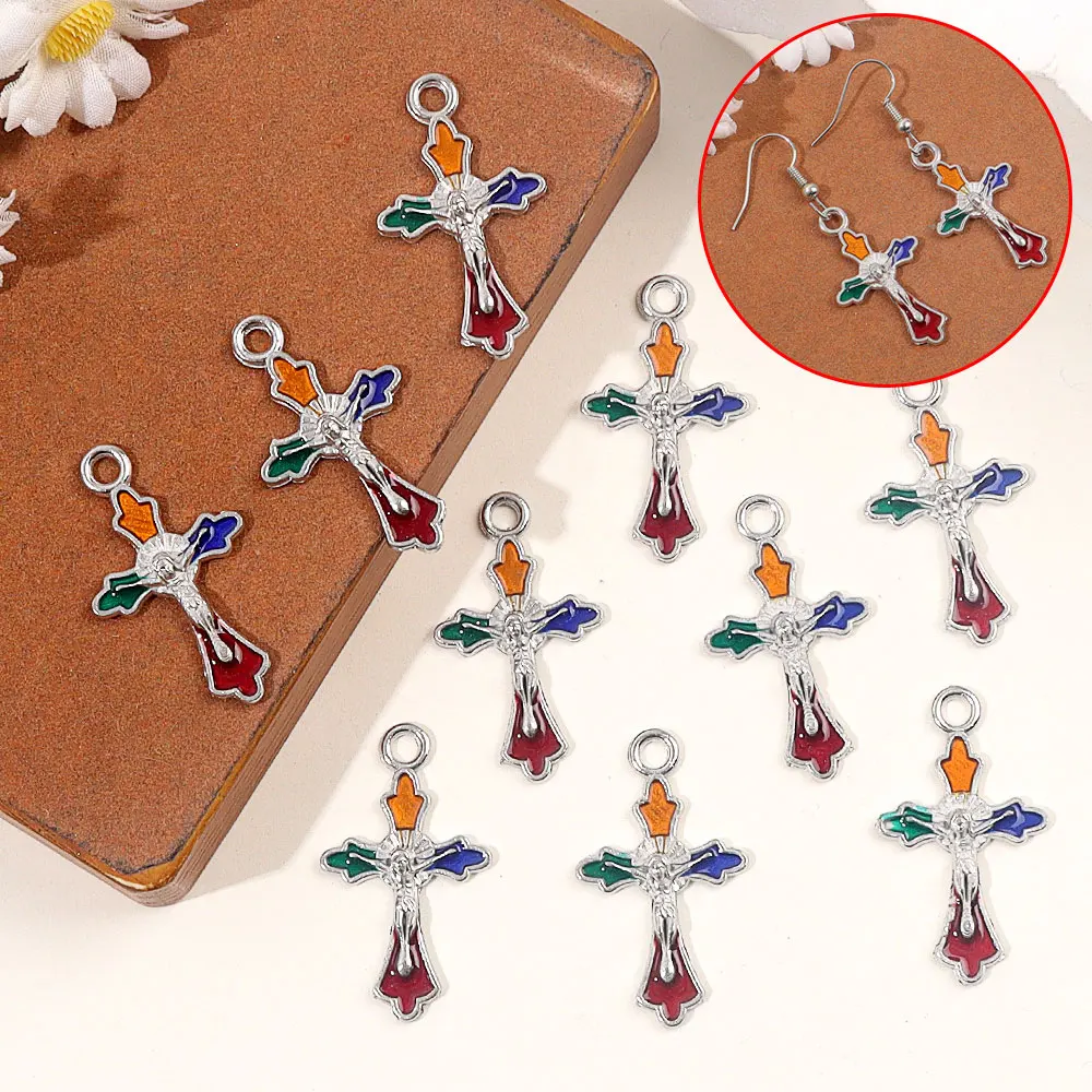 7/21/36pcs Mix-color Cross Shaped Pendant,used for DIY Bracelet,necklace Jewelry Accessories,Valentine's Day,Thanksgiving Gifts
