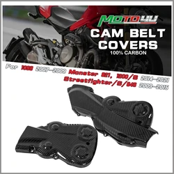 For Ducati Monster 1200 1200S 821 2014 2015 2016 2017 2018 Streetfighter 100% Carbon Fiber Timing Belt Cover Cam Belt Covers