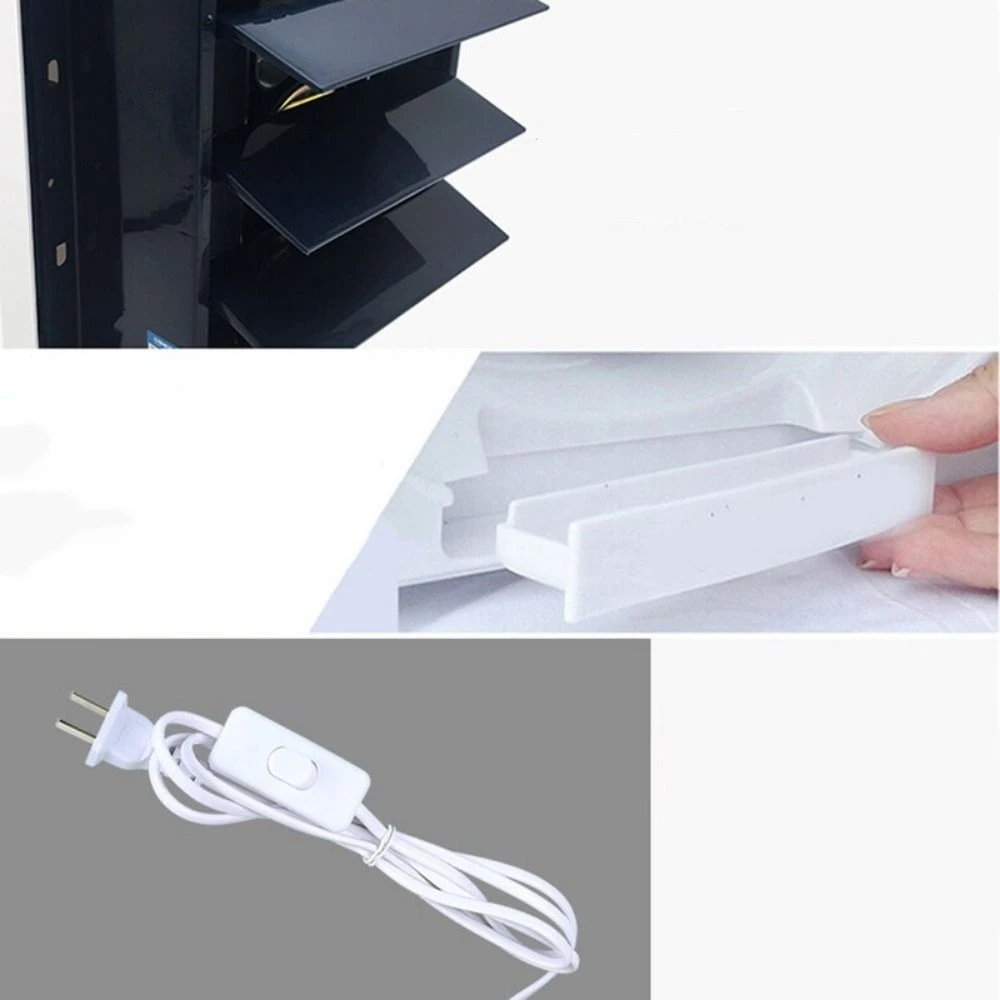 8/10 Inch Ventilation Fan Through-wall Window Shutter Exhaust Fan Reversible with Button Switch Blower Ventilation