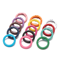 5pcs 20/25/28/33mm Metal O Ring Spring Clasps Round Carabiner Keychain Bag Clips Hook Buckles Connector For DIY Jewelry Making