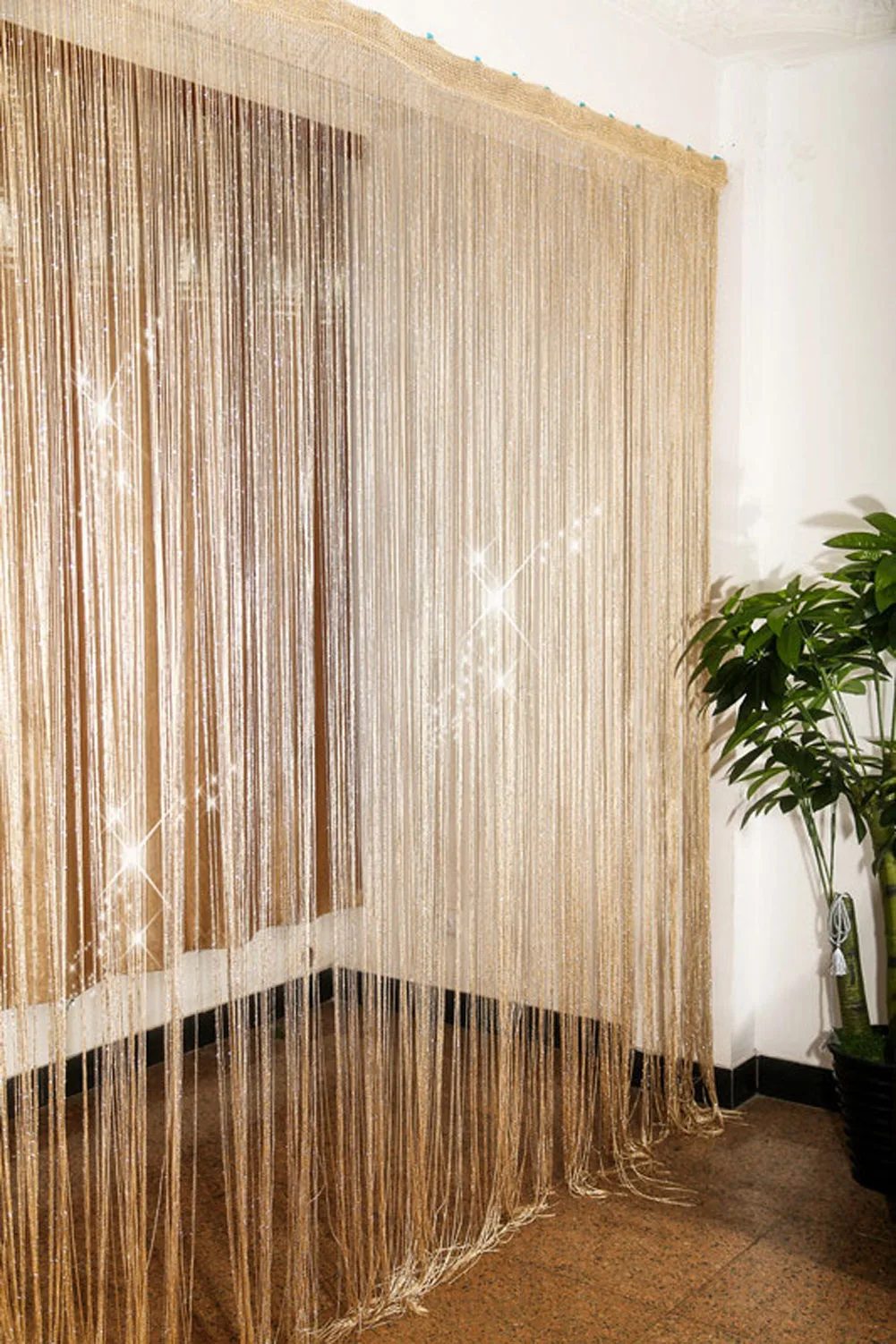 Beaded String Curtain Door Curtain Beads Thread Curtains Window Wall Panel Room Divider Doorway Home Living Room Wedding Decor