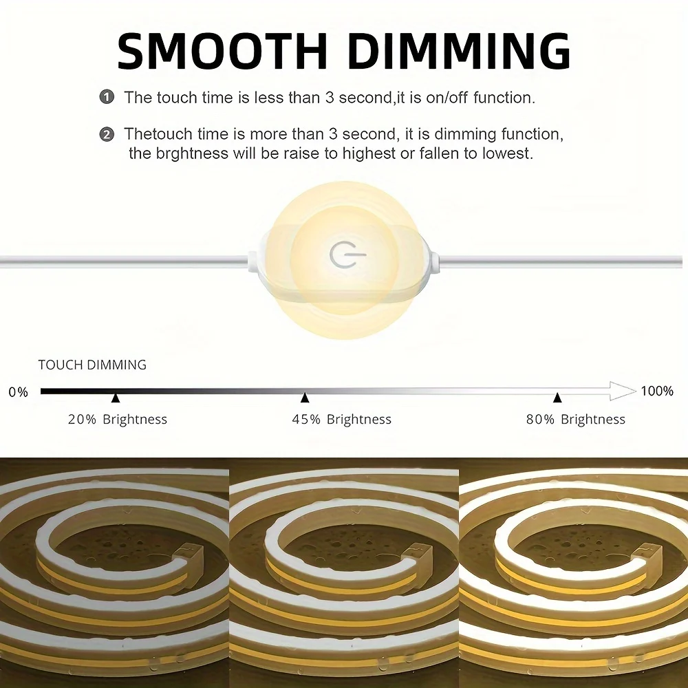 Striscia luminosa al neon a LED 5V Sensore di movimento USB Dimmer Interruttore flessibile in silicone per insegne al neon Corda Tupe per la decorazione esterna della casa