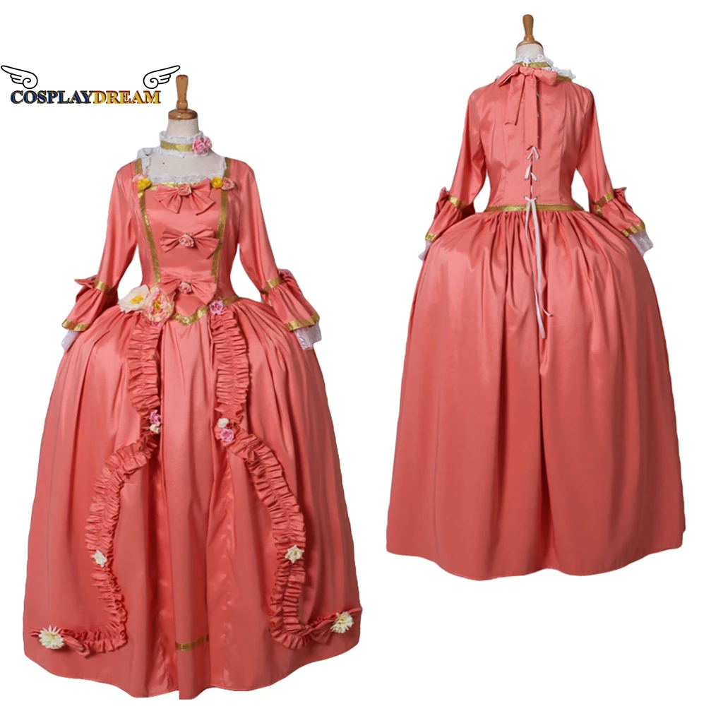 

Medieval Clothing Rococo Court Gown Queen Princess Dress Orange Court Gown 18th Century Marie Antoinette Colonial Georgian Dress