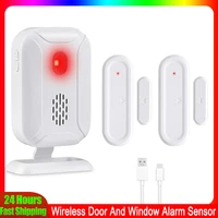 Elecpow-Sensor de alarma inalámbrico para puerta y ventana, timbre de puerta abierta, 36 tonos de llamada, tienda, timbre de bienvenida, luz LED intermitente