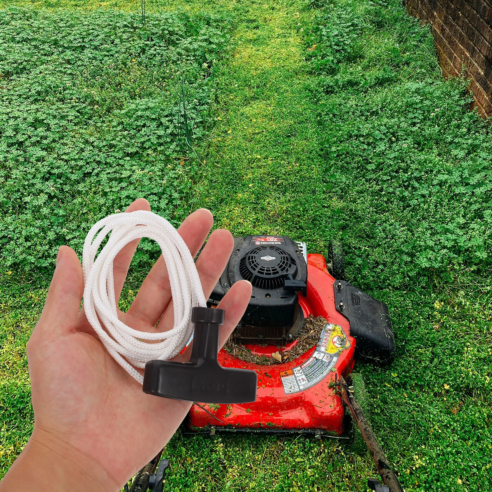 2Pcs Lawnmower Pull Cord Starter Rope Heavy-Duty Nylon Replacement Rope Pull String Handle Kit for Lawn Mower Chainsaw Leaf