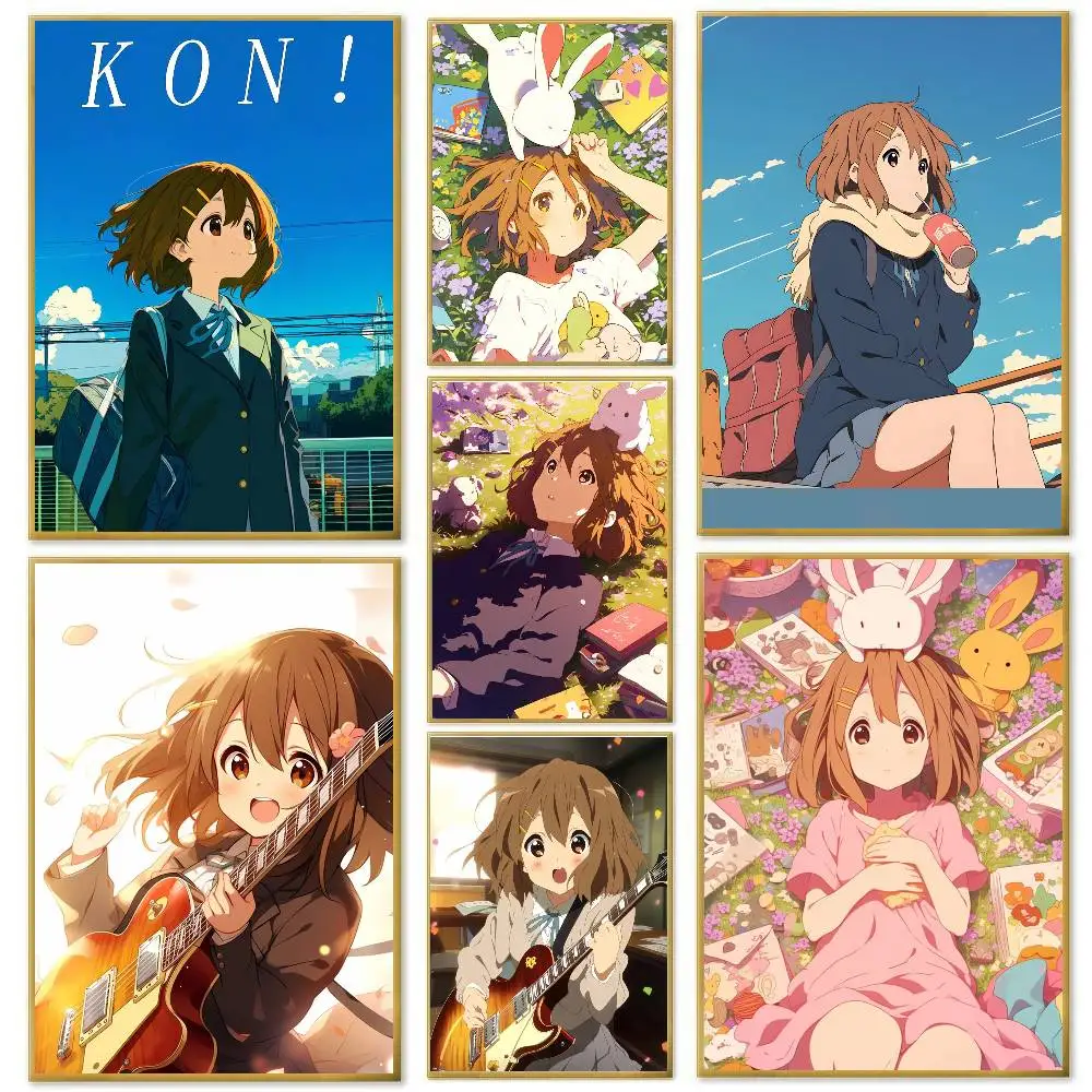 Hirasawa Yui Animation K-K-ON Poster Art Sticky Wall Waterproof Home Living Room Bedroom Bar Aesthetic Decoration