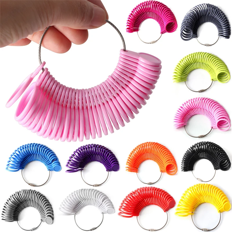 Professional Measuring Gauge Finger Ring Sizers Plastic Finger Ring Circles Jewelry Measuring Tools For US/HK/Korea/Japan/Europe