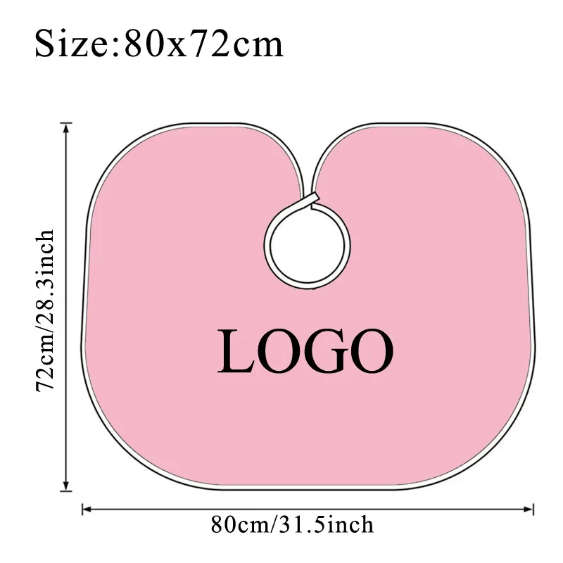 블랙 핑크 메이크업 케이프 개인 로고 쇼티 빗 아웃 수염 면도 케이프, 미용실 헤어 스타일링 턱받이, 고객을 위한 5 개