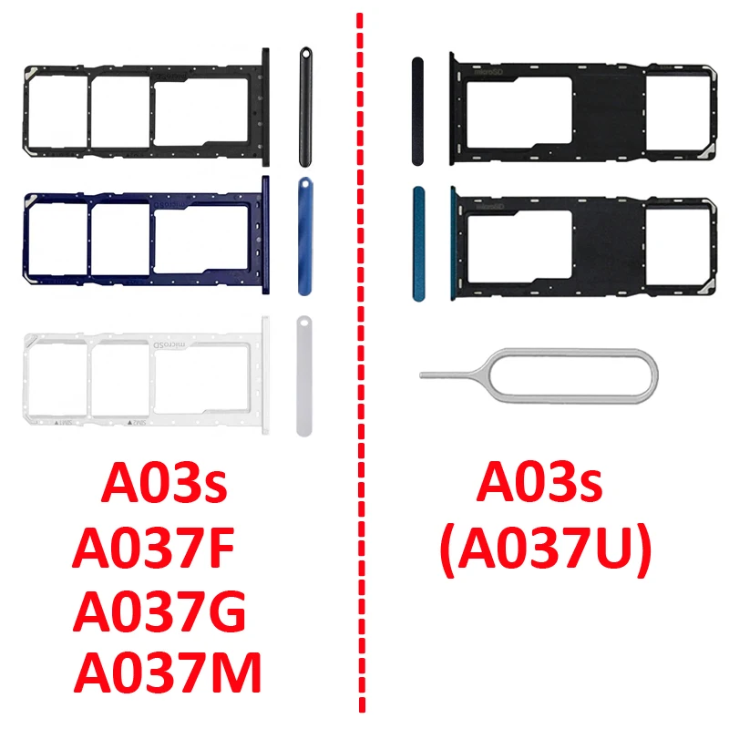 Pop Phone Sim Chip Card Tray For Samsung Galaxy A03s A037 A037U A037F A037G A037M New Micro SD Card Slot Drawer Pocket Black