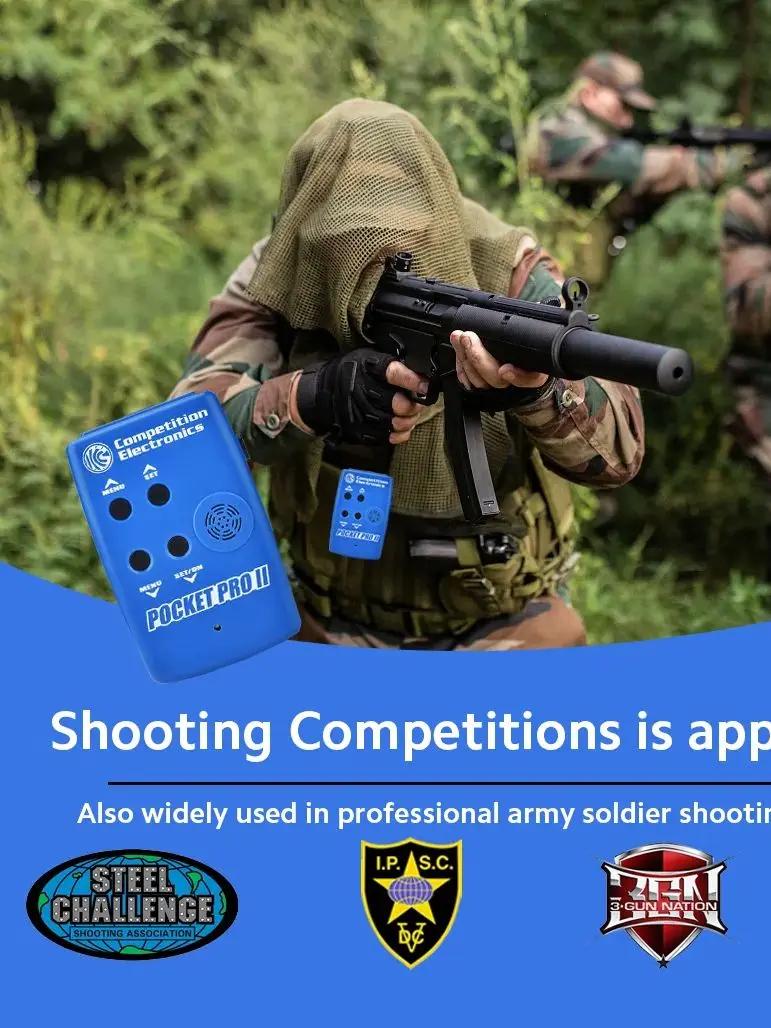 Shot Timers IPSC Competition Shooting Pro Timer Steel Challenge Match Timer with LCD Display for Live Fire Training & Practice