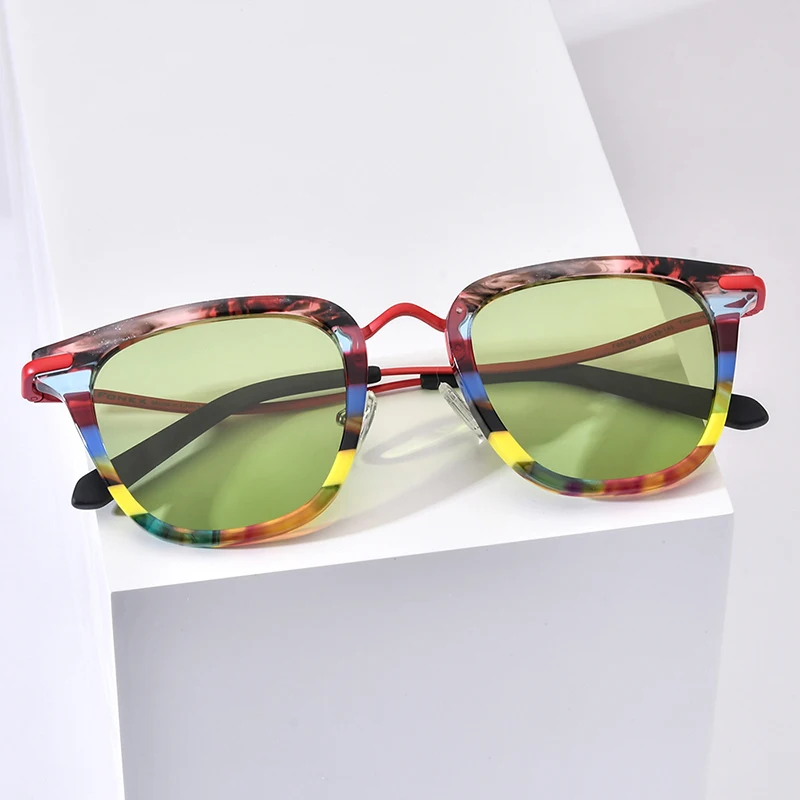 FONEX Acetate Titanium Sunglasses Women Trendy Brand Design Vintage Retro Round Polarized Japanese Sun Glasses for Men 85793