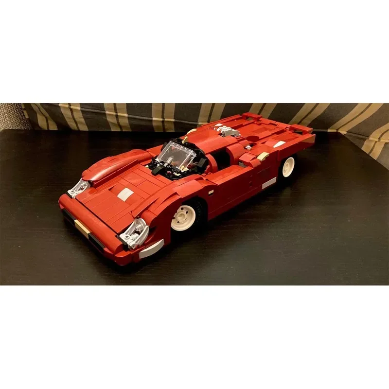 MOC- 149605   Super Red Classic Sports Car Racing Bausteinmodell 964 Teile MOC Kreative Kindergeburtstag Bausteine Spielzeug Geschenk