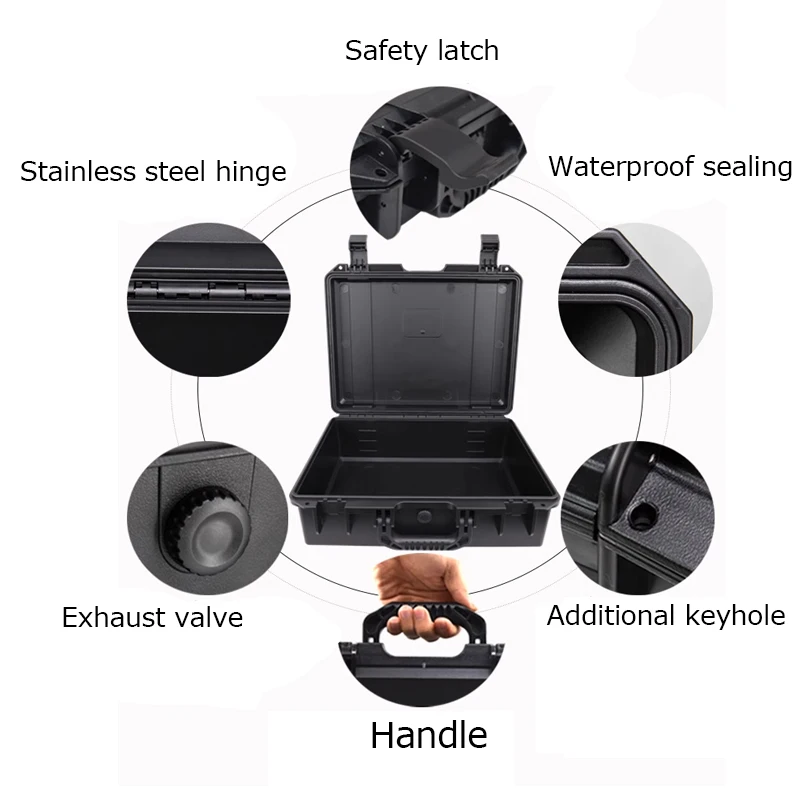 Plastic Tool Box Waterproof Hard Case Bag Storage Box Camera Photography Shockproof Tool Case Safety Protector Organizer Toolbox