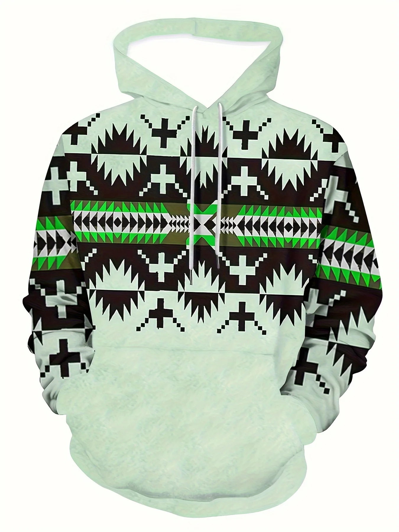 سويت شيرت بغطاء للرأس - بلوفر بأكمام طويلة مقاس عادي، نمط شارع كاجوال، أزياء حضرية أساسية، بلوفر مريح.