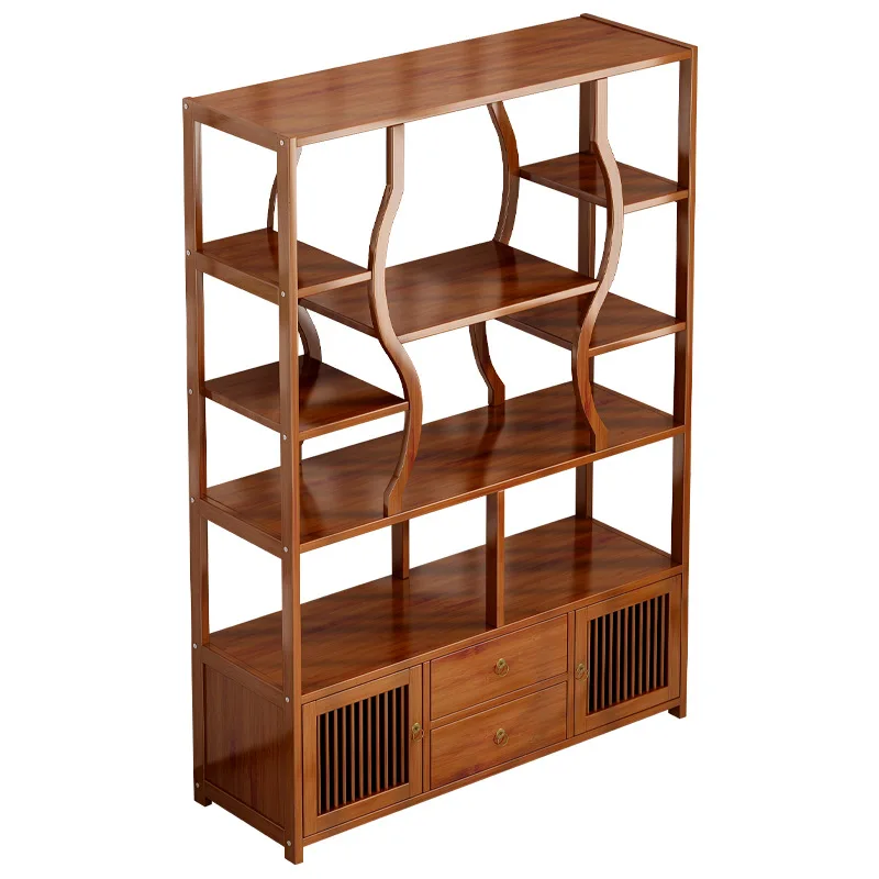 

Новая чайная полка-витрина в китайском стиле из массива дерева Bogu, современная и простая, для декора и зонирования чайной комнаты.